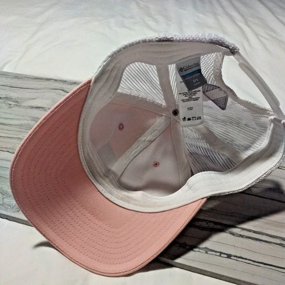 Columbia PFG Fishing Hat Cap Adjustable Snapback Pink Mesh Trucker Patch - Picture 10 of 10